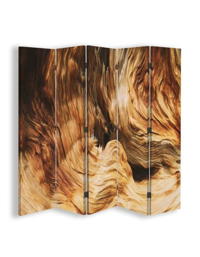 Living room divider - Wavy abstract with wood | FEEBY