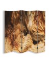 Living room divider - Wavy abstract with wood | FEEBY