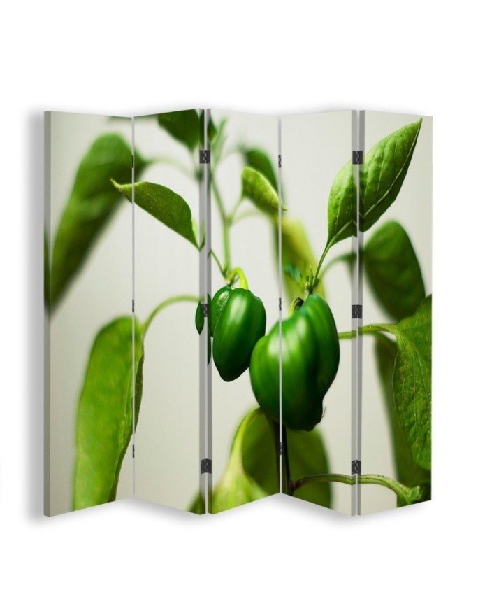 Decorative room divider - Green peppers on a branch | FEEBY