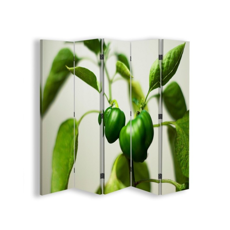 Decorative room divider - Green peppers on a branch | FEEBY