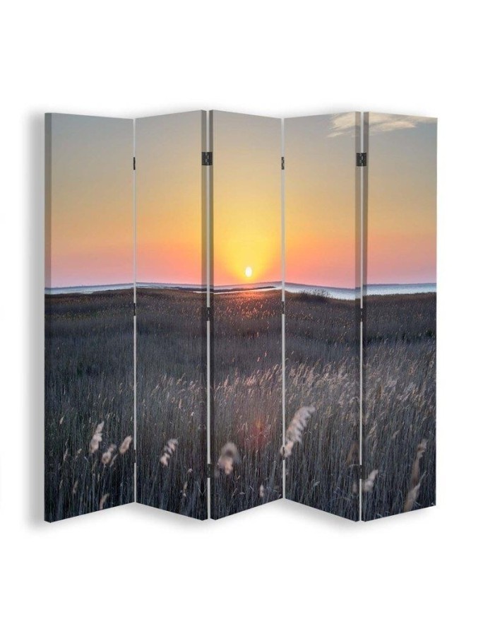 Decorative screen - Sunset over a meadow | FEEBY
