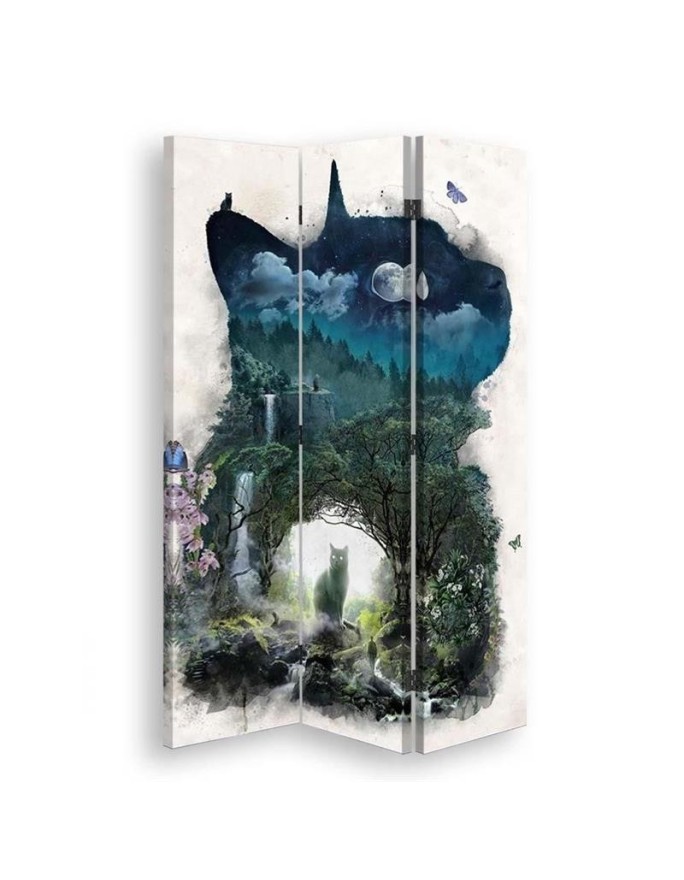 Practical room divider - Cat figure and forest | FEEBY
