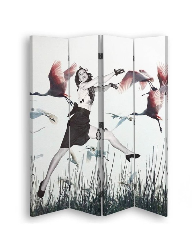 Practical room divider - Woman running in a meadow | FEEBY