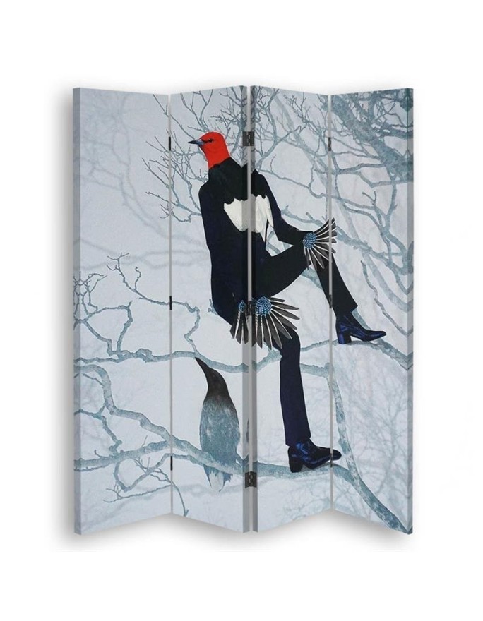 room divider - Bird in a suit sitting on a branch | FEEBY