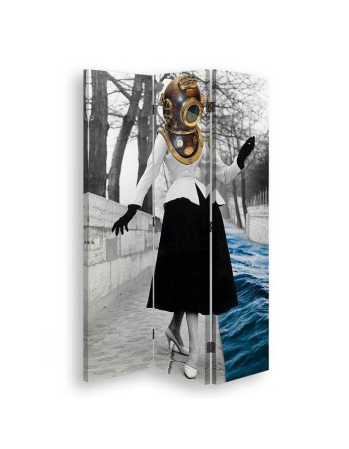 Living room divider - Woman with diver's helmet | FEEBY