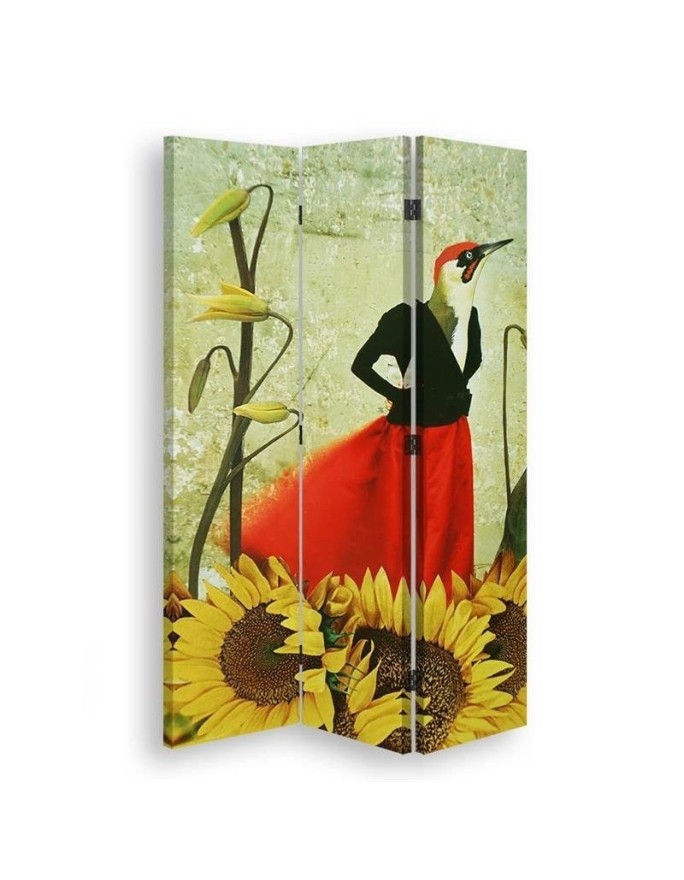 Living room divider - Bird in red skirt | FEEBY