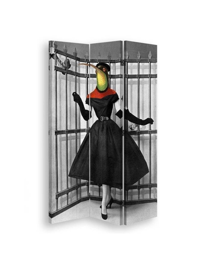 Living room divider - Black and white woman with bird's head | FEEBY