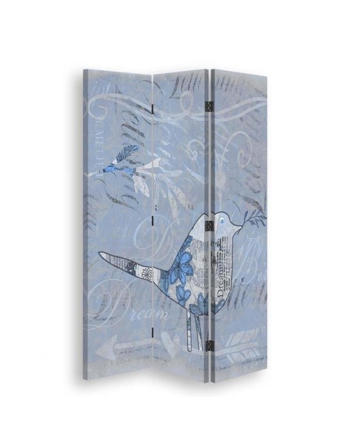 Bedroom divider - Bird on blue background | FEEBY
