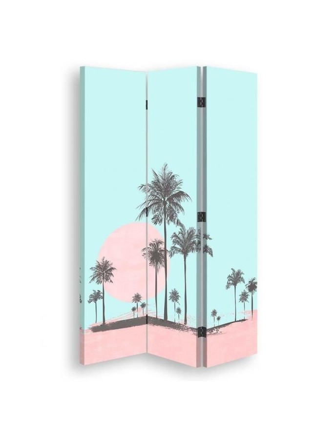 Multipart room divider - Pink desert and palm trees | FEEBY