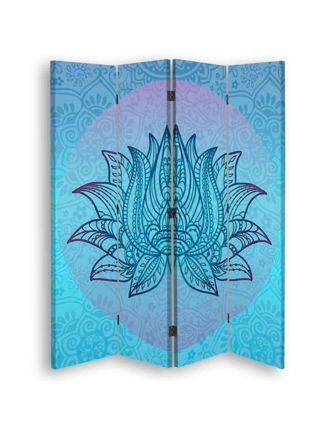 Bathroom divider - Flower on blue background | FEEBY