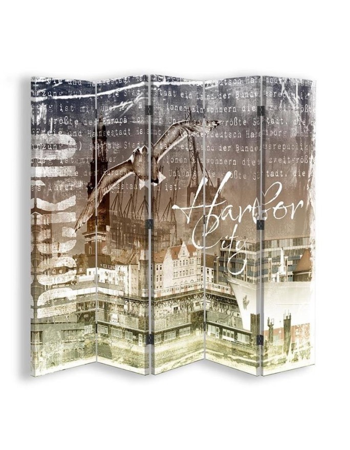 Practical room divider - Panorama of a city brown | FEEBY