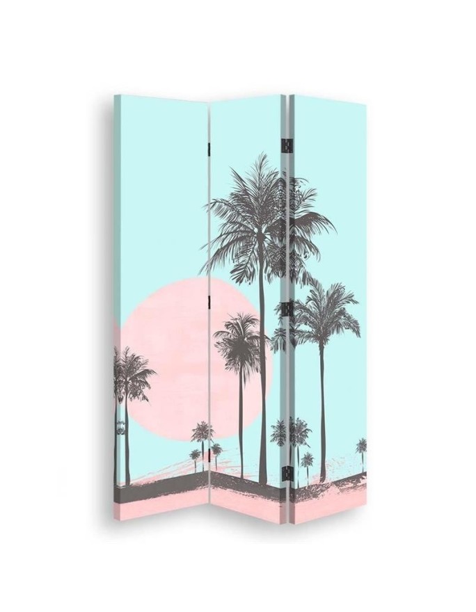 Multipart screen - Palm trees against a pink sun | FEEBY