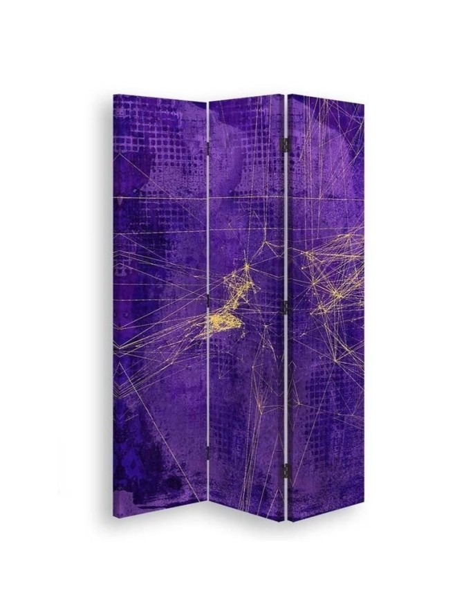 Bedroom divider - Golden lines on purple background | FEEBY