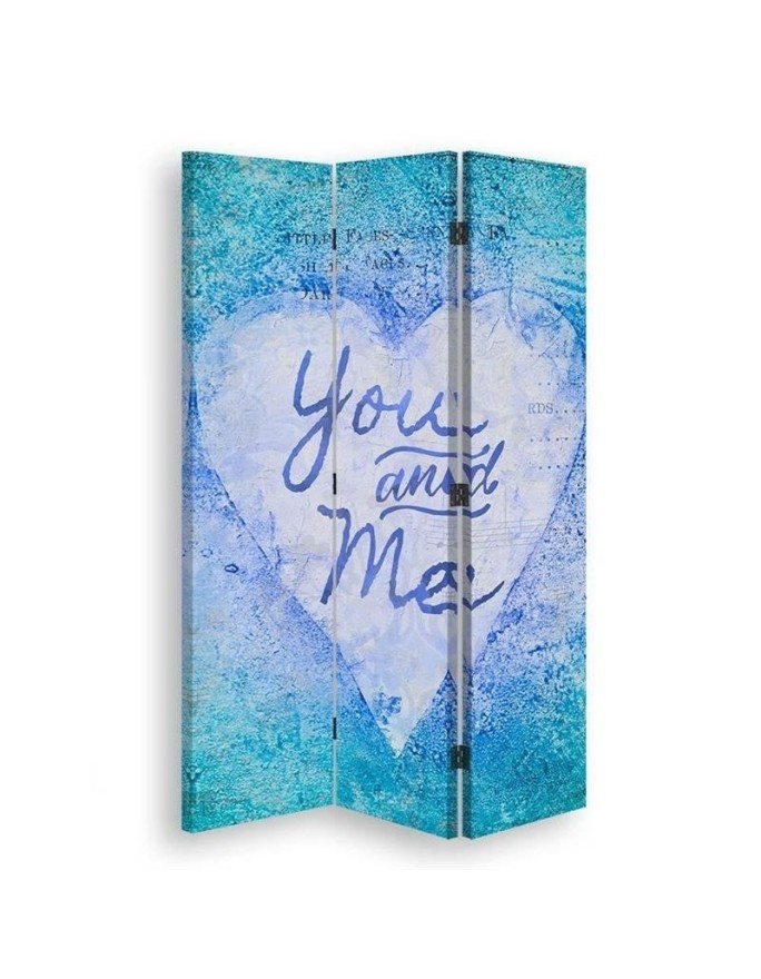 Decorative screen - Blue writing in the middle of a heart | FEEBY