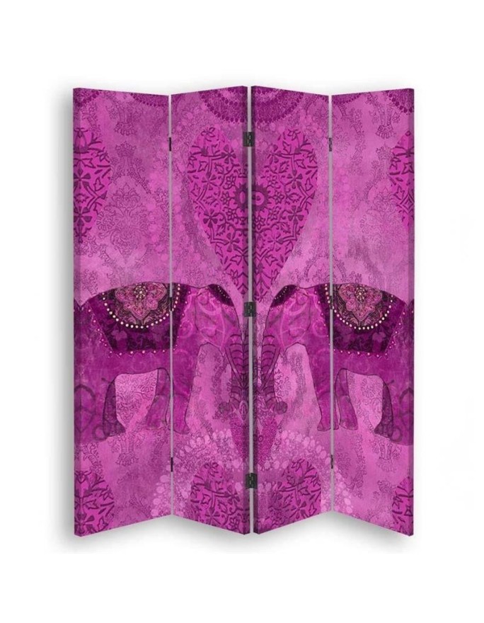 Bedroom divider - Two pink Indian elephants | FEEBY