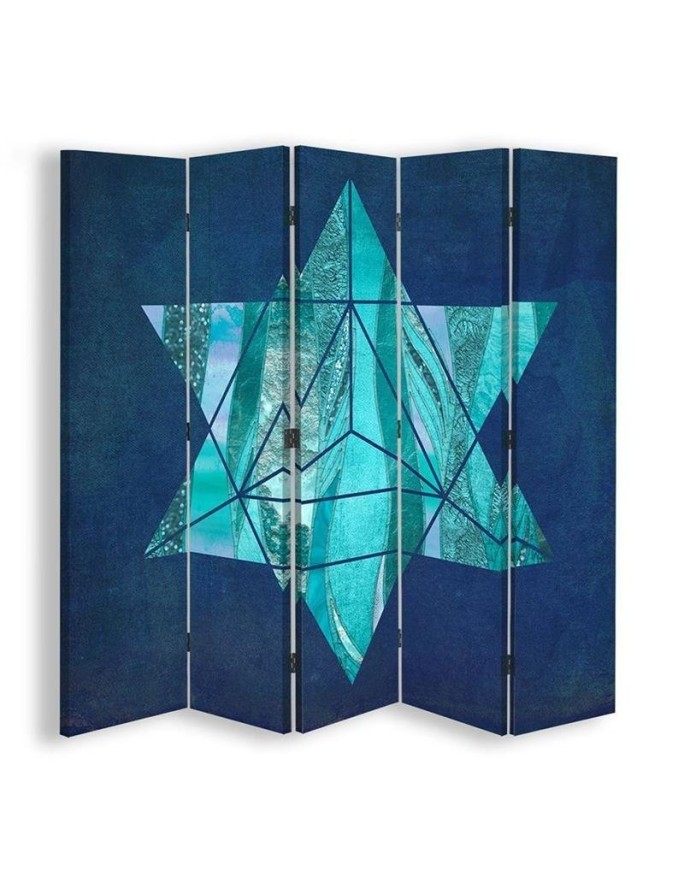 Living room divider - Blue geometric star | FEEBY