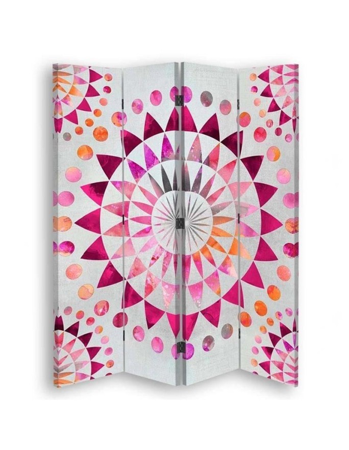 Modern living room divider - Mandala, purple and pink oriental pattern | FEEBY