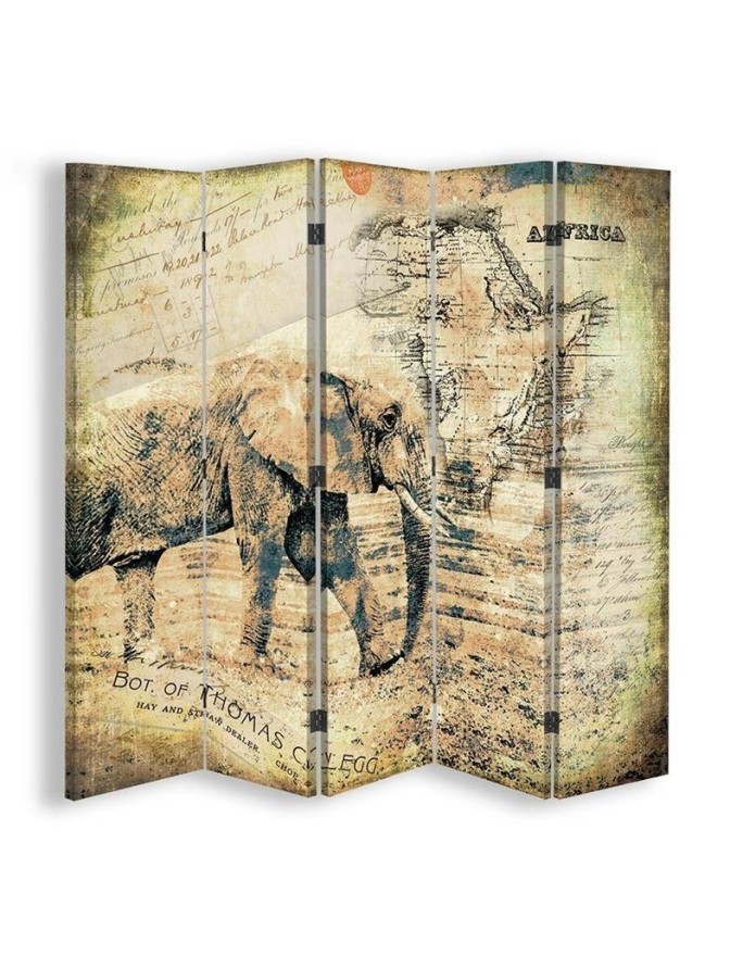 Decorative screen - Elephant and old map of Africa | FEEBY