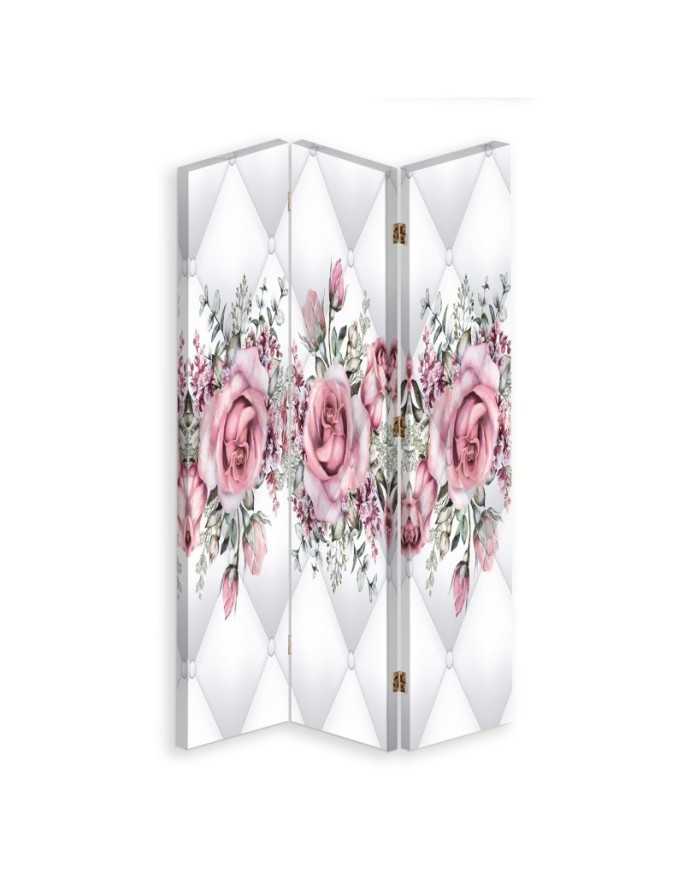 Bedroom divider - Roses on quilted texture | FEEBY
