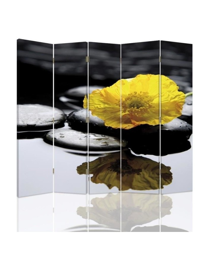 Multipart screen - Zen with yellow flower | FEEBY