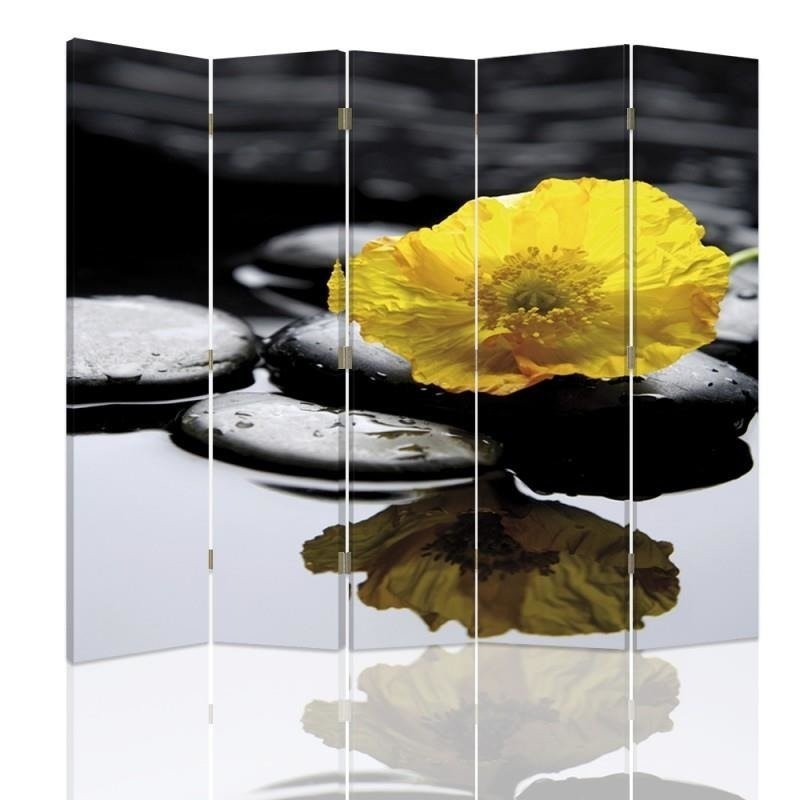 Multipart screen - Zen with yellow flower | FEEBY