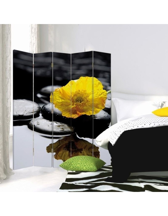 Multipart screen - Zen with yellow flower | FEEBY