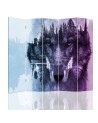 Decorative screen - Wolf against a forest in purples | FEEBY