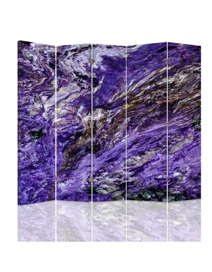 Bedroom divider - Rushing water in purple | FEEBY