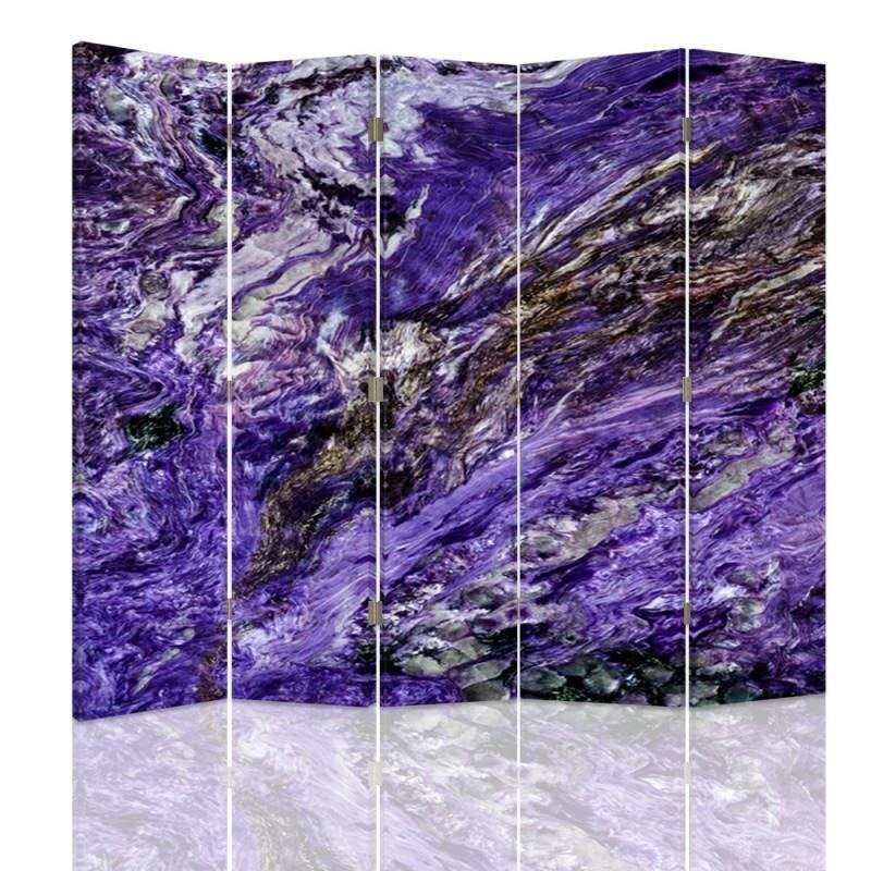 Bedroom divider - Rushing water in purple | FEEBY