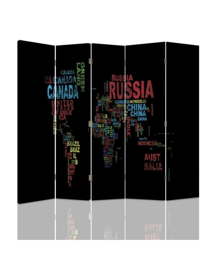 room divider - World map with captions | FEEBY