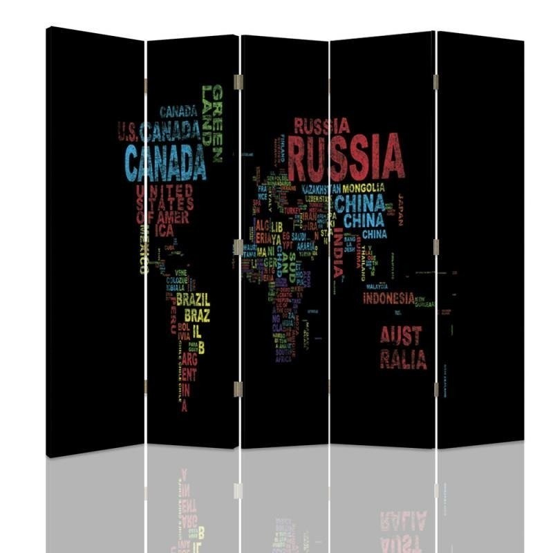 room divider - World map with captions | FEEBY
