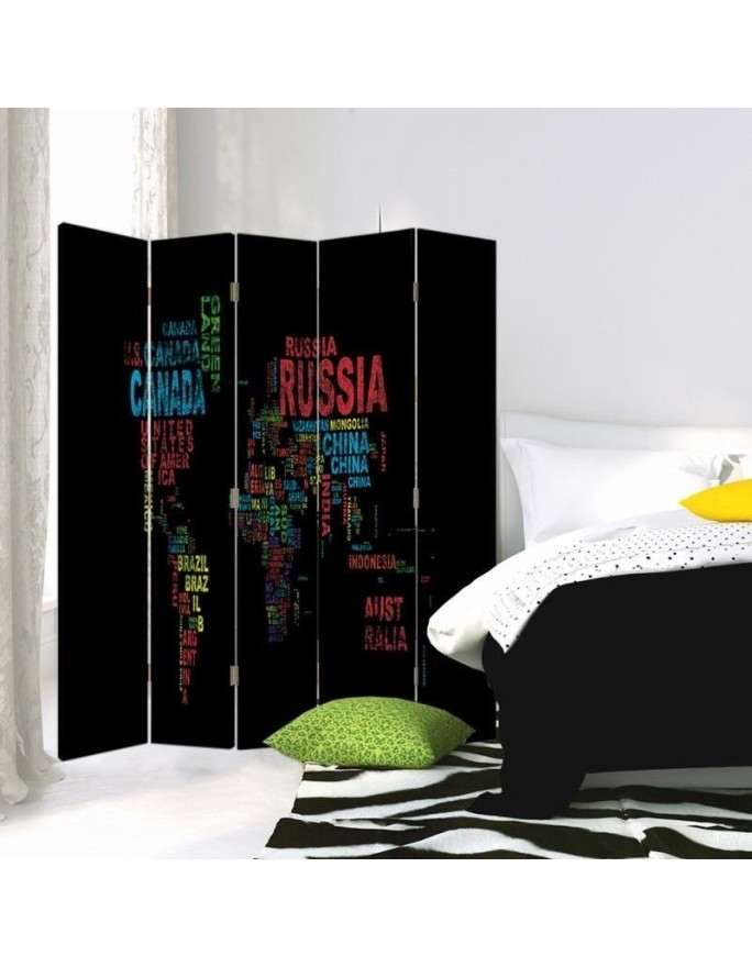 room divider - World map with captions | FEEBY