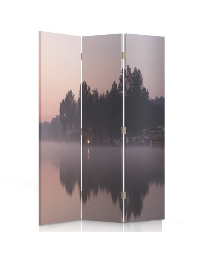 Practical folding screen - Lake in the morning | FEEBY