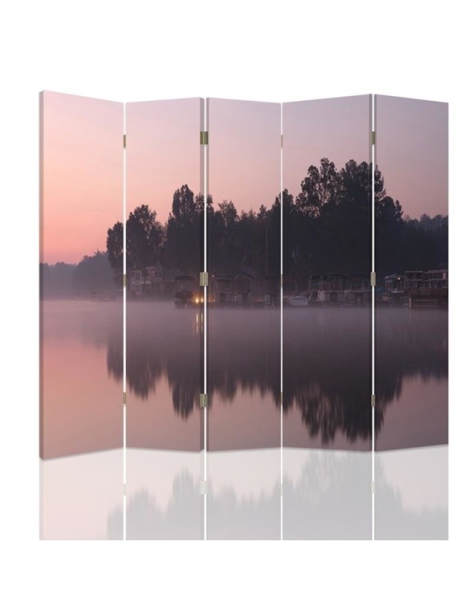 Practical folding screen - Lake in the morning | FEEBY