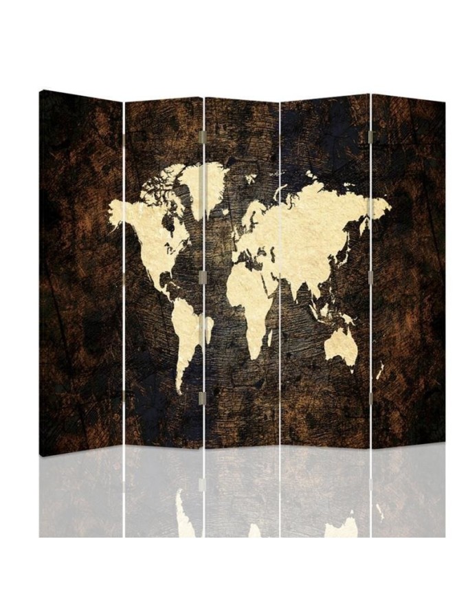 Multipart screen - World map on dark boards | FEEBY