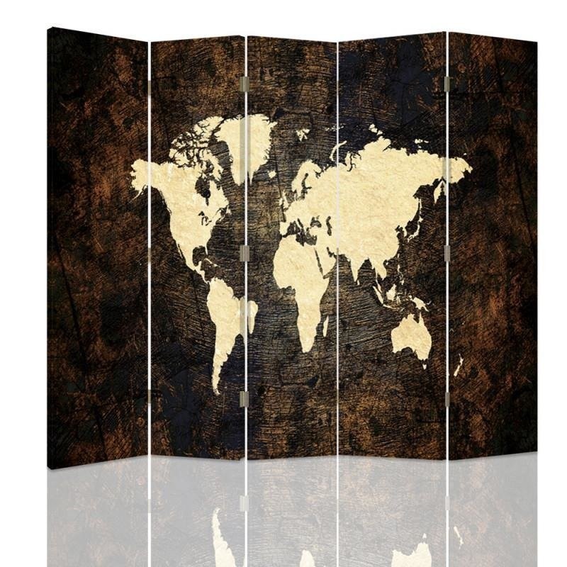 Multipart screen - World map on dark boards | FEEBY