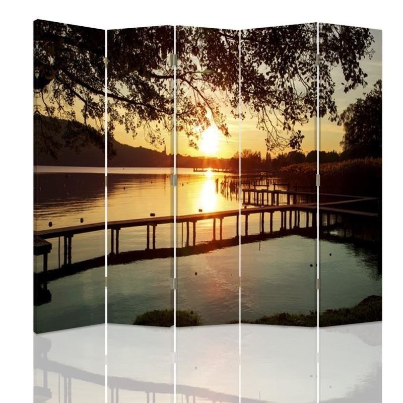 Multipart screen - Sunset on the river | FEEBY