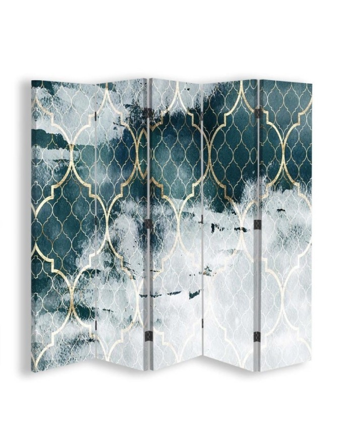 room divider - Moroccan clover in turquoise | FEEBY