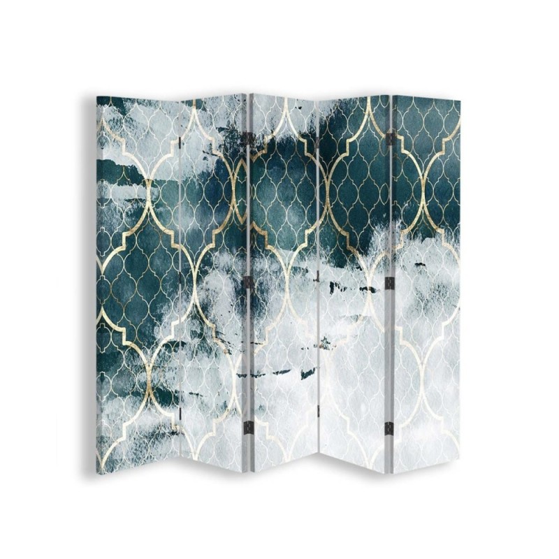 room divider - Moroccan clover in turquoise | FEEBY