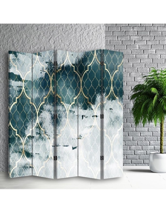 room divider - Moroccan clover in turquoise | FEEBY
