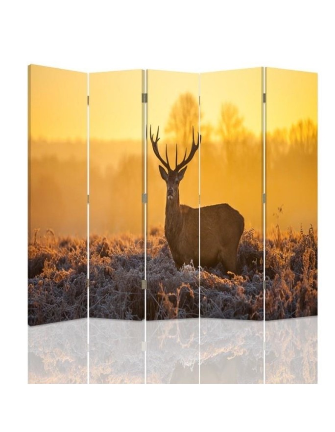 Modern room divider - Deer in the sunset glow | FEEBY