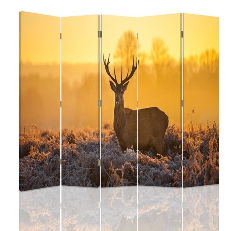 Modern room divider - Deer in the sunset glow | FEEBY