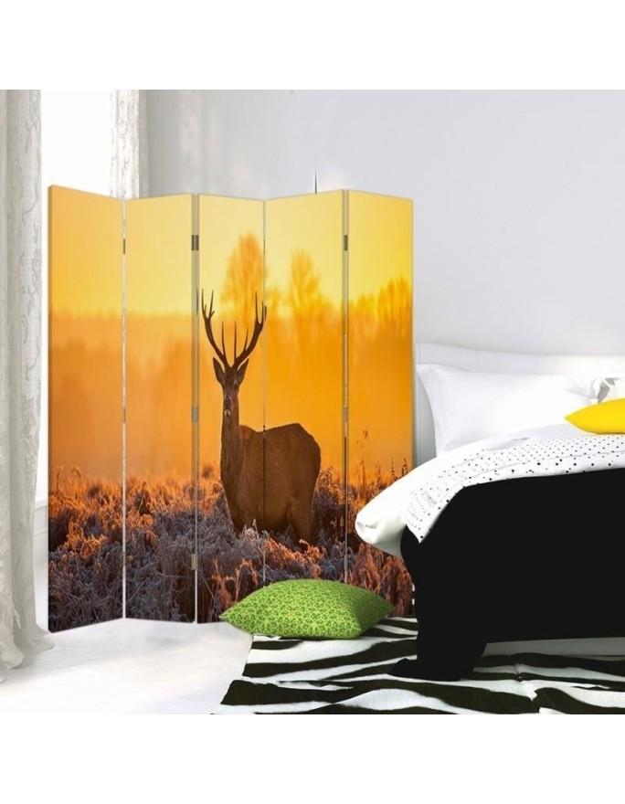 Modern room divider - Deer in the sunset glow | FEEBY