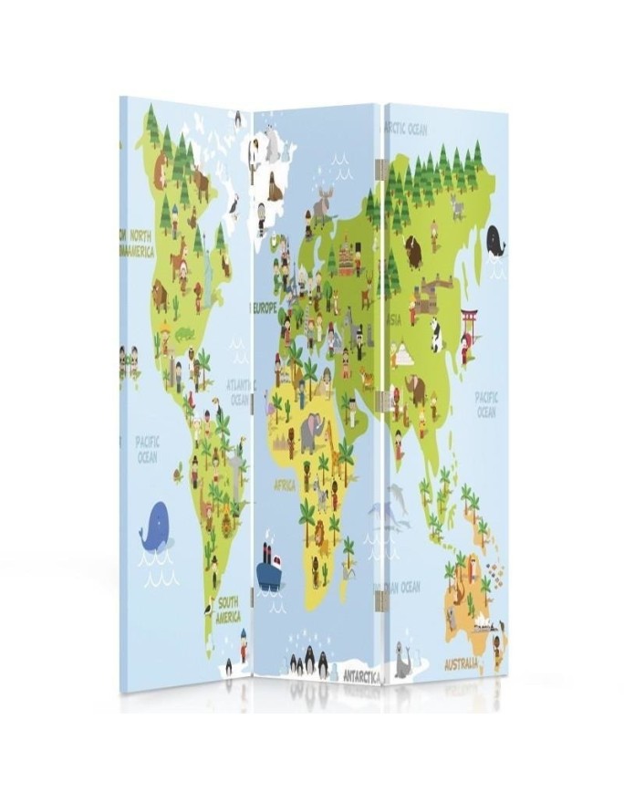 Children's room divider - World map for kids | FEEBY