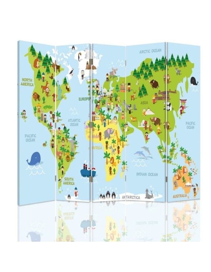 Children's room divider - World map for kids | FEEBY