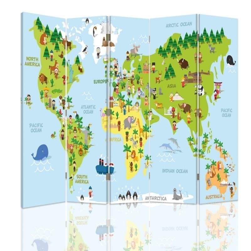 Children's room divider - World map for kids | FEEBY