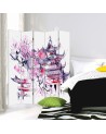 room divider - Cherry tree against pagoda background | FEEBY