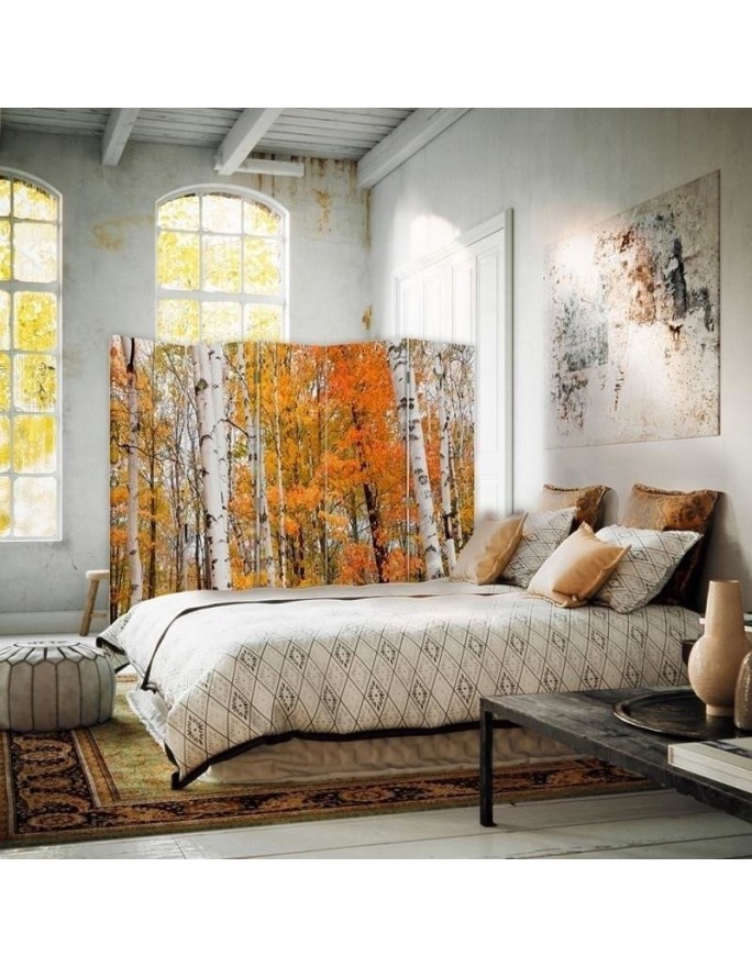 Practical room divider - Birch forest in autumn | FEEBY