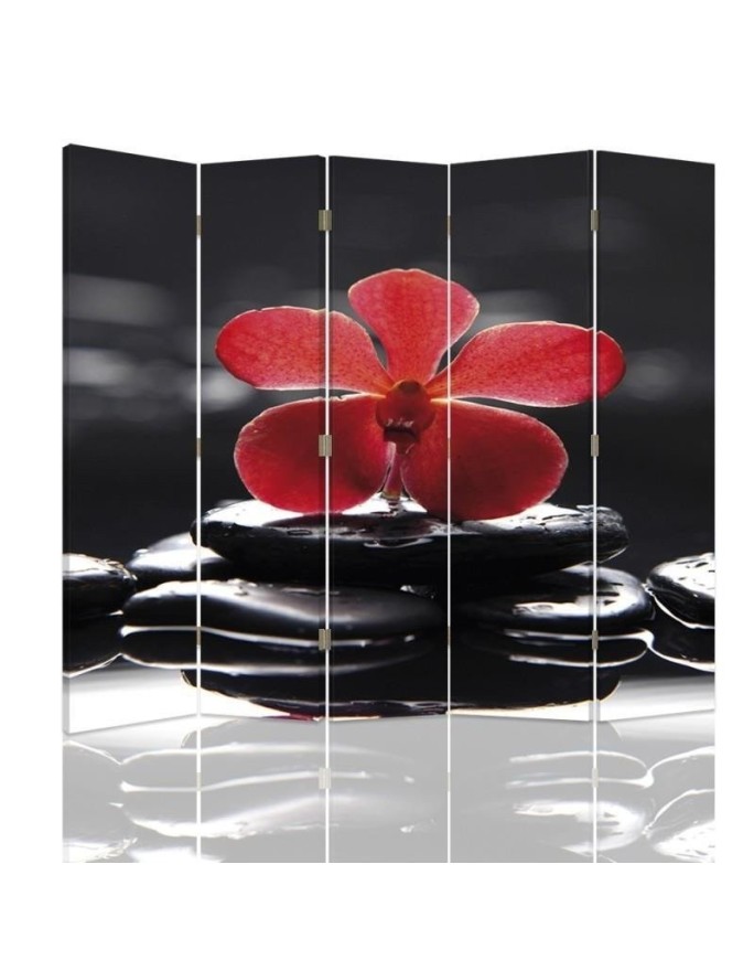 Multipart partition screen - Zen with red orchid | FEEBY