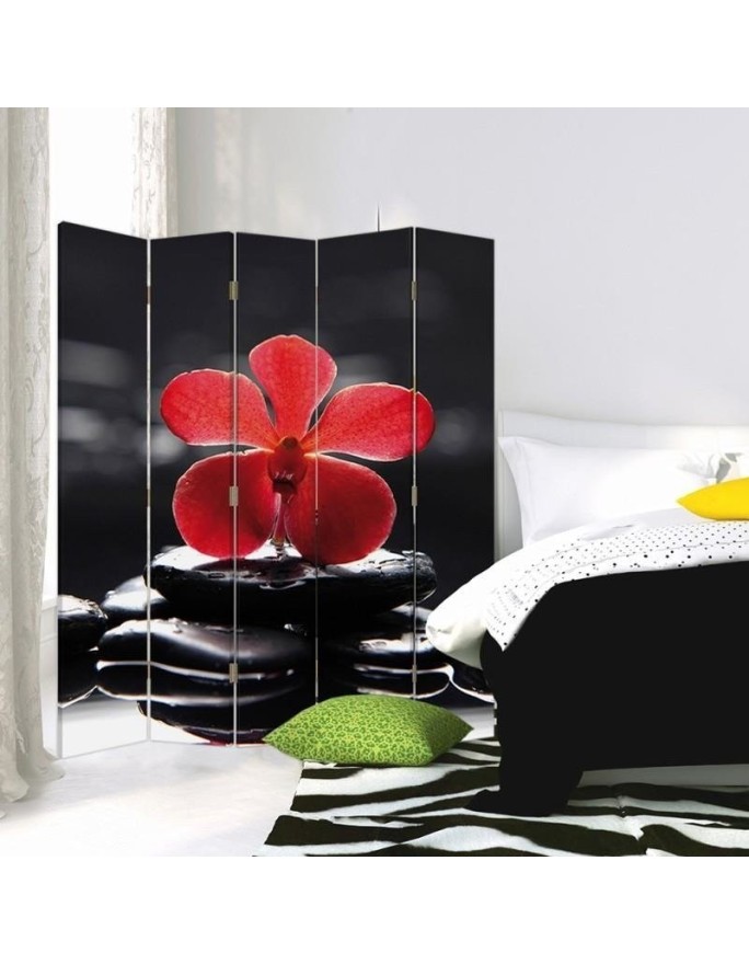 Multipart partition screen - Zen with red orchid | FEEBY